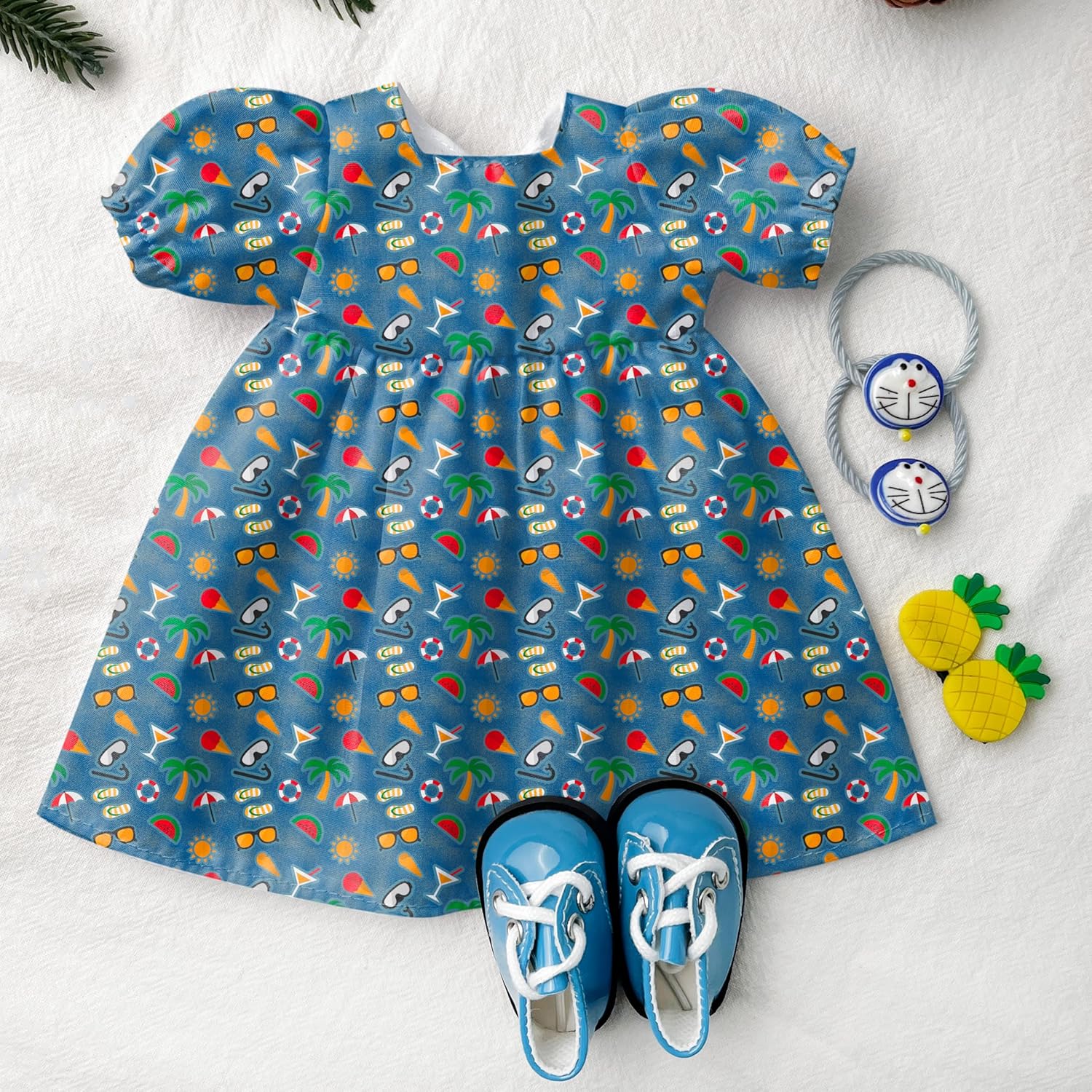 ミニチュアドール 服 ハンドメイドお揃いコーデ いちご柄